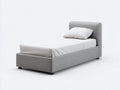 Camas individuales tapizada 210x100x105 cm - gris - diseño moderno para dormitorio
