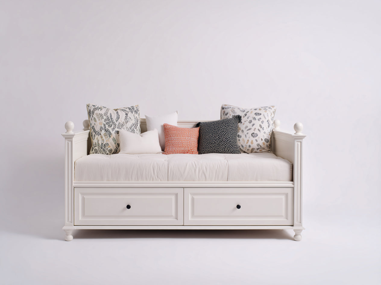 Sofás cama madera 206x91x98 cm - blanco - diseño clásico con almacenamiento