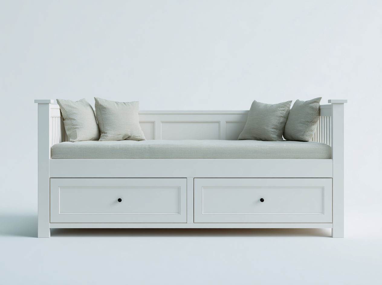 Sofás cama madera 208x92x96 cm - blanco - diseño clásico con almacenamiento