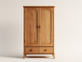 Armarios de madera 92x50x185 cm - marrón claro - estilo clásico con 2 puertas y 2 cajones