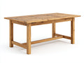 Mesa de jardín rectangular madera maciza 200x90x75 cm - madera natural - estilo rústico