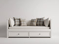 Sofás cama de madera 205x93x85 cm blanco con 2 cajones - estilo clásico para dormitorio