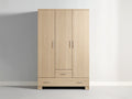 Armarios de madera 120x52x190 cm - marrón claro - estilo moderno con 3 puertas y 2 cajones