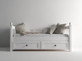 Sofás cama de madera 205x95x98 cm - blanco - 2 cajones - estilo clásico para dormitorio