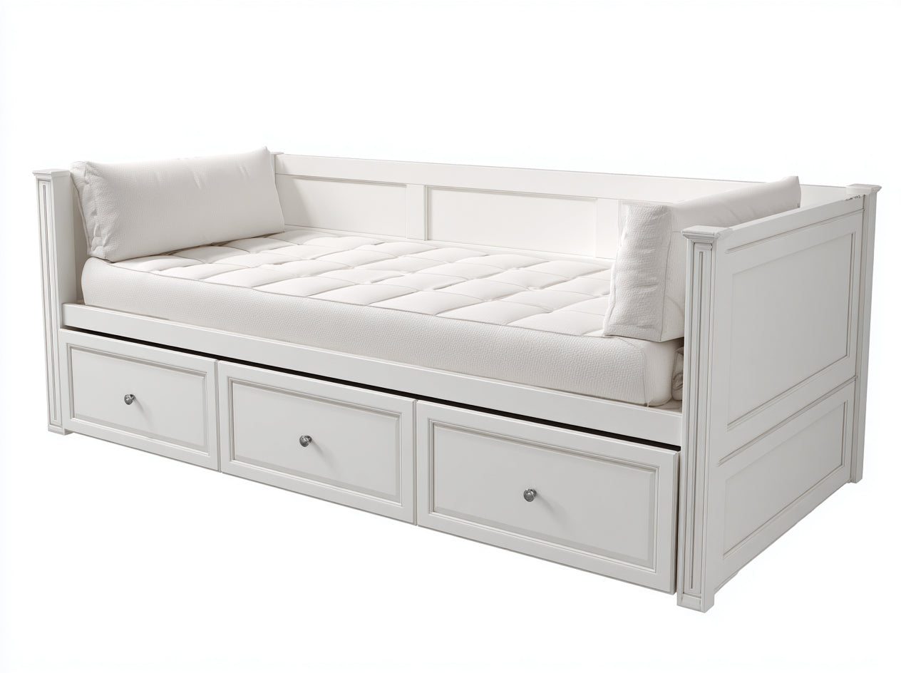 Sofás cama madera con almacenamiento 212x96x98 cm - blanco - diseño clásico multifuncional