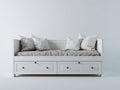 Sofás cama de madera 205x98x88 cm - blanco - estilo clásico con 2 cajones