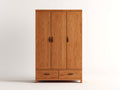 Armarios de madera 120x55x200 cm - Madera natural - Diseño contemporáneo con 3 puertas y 2 cajones