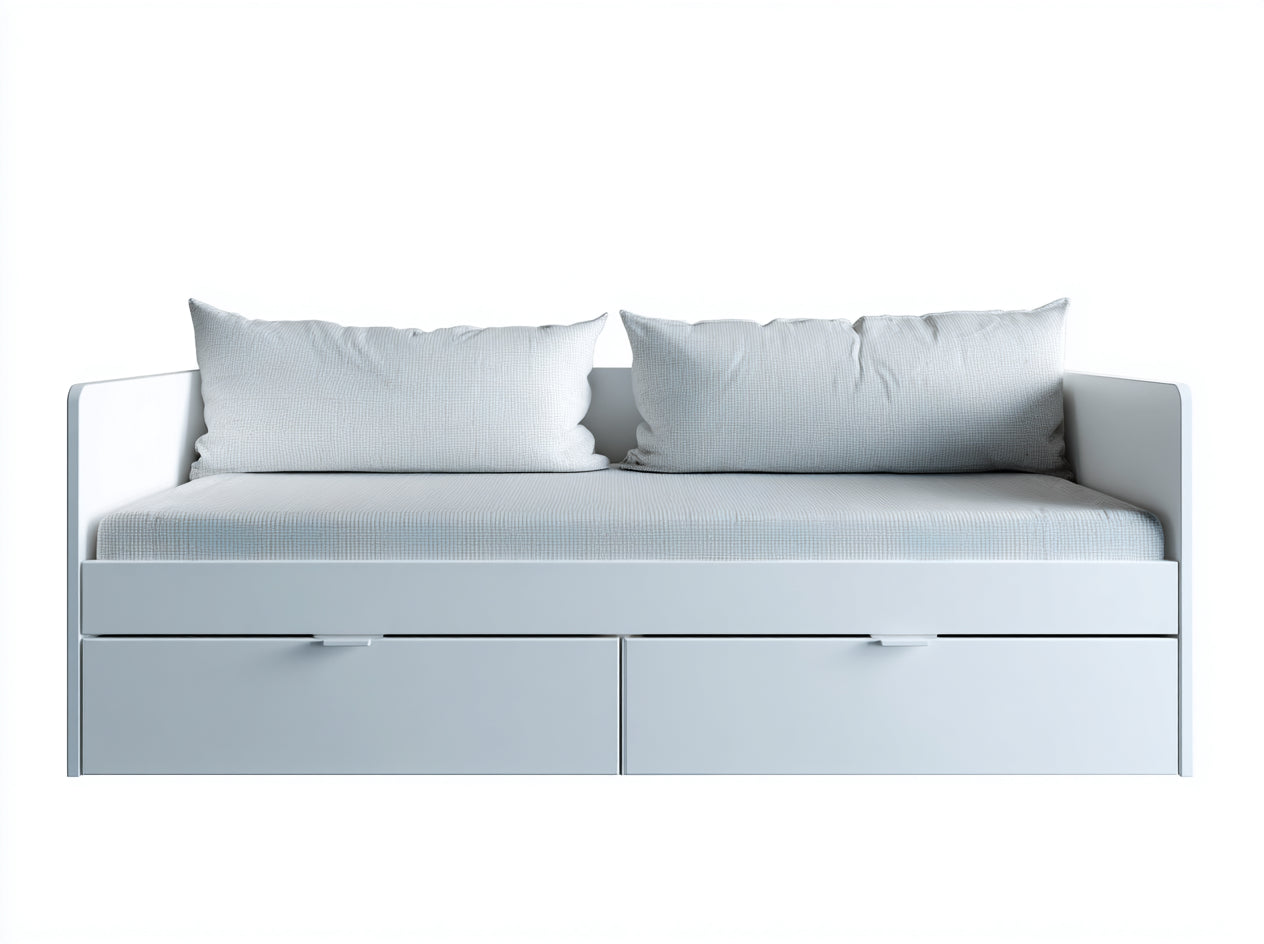 Sofás cama de madera 205x95x85 cm - blanco - 2 cajones - estilo moderno para dormitorio