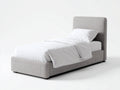 Camas individuales tapizadas 210x100x105 cm - Gris claro - Diseño moderno con cabecero acolchado
