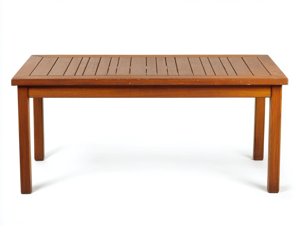 Mesa de jardín madera 160x90x75 cm - marrón natural - diseño clásico