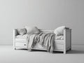 Sofás cama de madera 205x95x92 cm - blanco - 2 cajones - estilo clásico para dormitorio