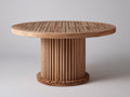 Mesas de jardín de madera 135x135x75 cm - Madera natural - Diseño redondo con base de listones
