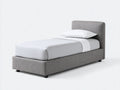Camas individuales tapizadas 208x98x102 cm - gris claro - estilo moderno para dormitorio