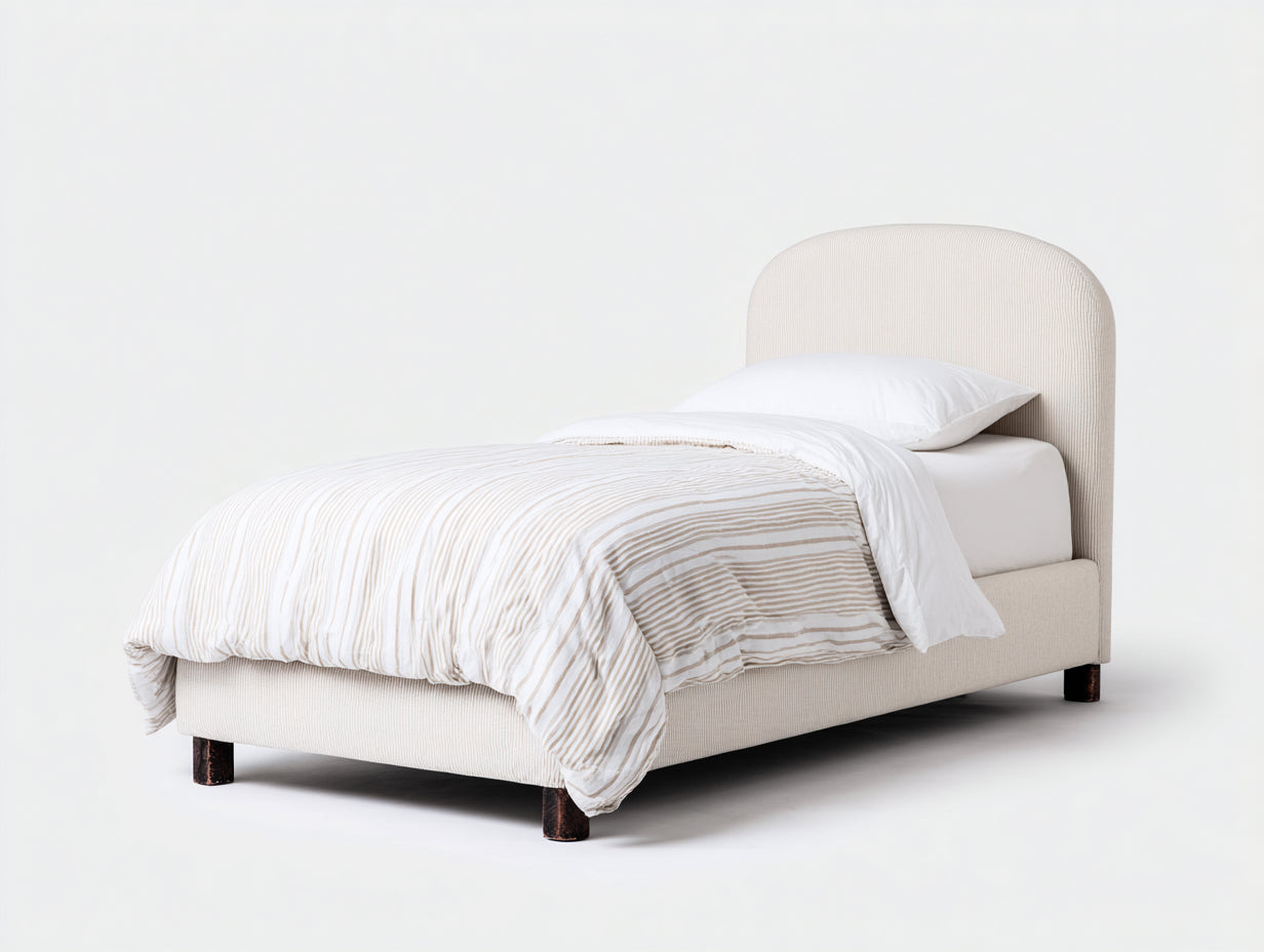 Camas individuales tapizadas 205x100x105 cm - beige - estilo moderno para dormitorio