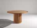 Mesas de jardín madera 135x135x76 cm - natural - diseño redondo con base central