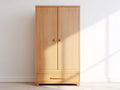 Armarios de madera 84x51x182 cm natural con 2 puertas y 1 cajón - estilo moderno para dormitorio