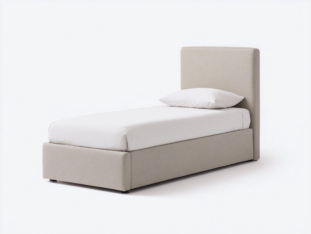 Camas individuales tapizadas 210x98x105 cm - beige - estilo moderno para dormitorio