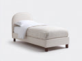 Camas individuales tapizada tela 198x102x108 cm - beige - diseño elegante para dormitorio