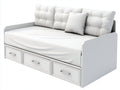 Sofás cama de madera 210x95x88 cm - Blanco - Diseño clásico con 3 cajones