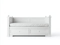 Sofá cama de madera 198x92x98 cm - blanco - diseño clásico con almacenamiento